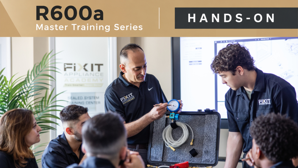 Hands-on R600a sealed system repair training at Fix It Appliance Academy